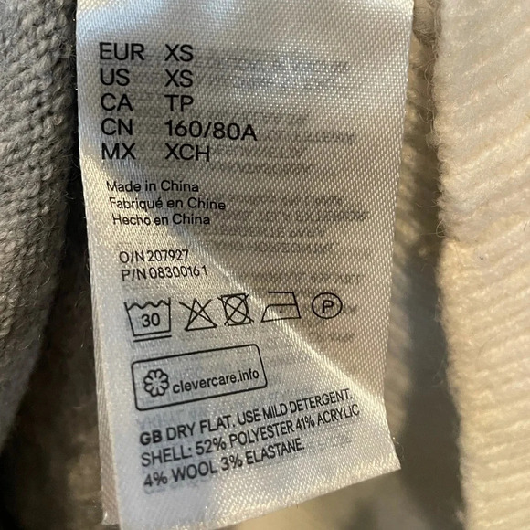 H&M gray striped pullover sweater wool blend size XS - Picture 6 of 6